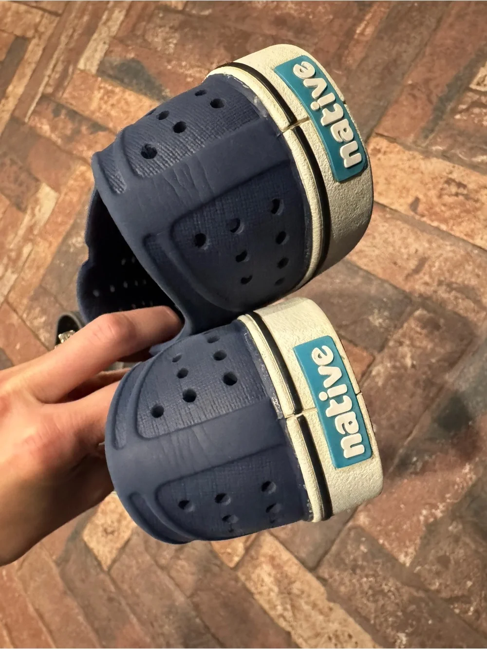 2 pairs Native Miles Kids Water Shoes Slip-On in Gray and Navy C-13, VGUC